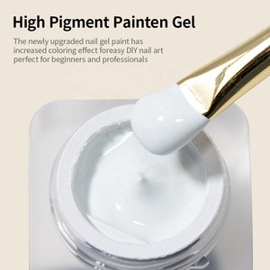 R S unghie di alta qualità senza salviettine Gel pittura Semi-solido smalto nero bianco colori 3D fiore disegno Gel - Product Image 2