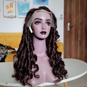 Romance Bouncy Curls Full Hd Encaje transparente 13x6 Frontal Raw Vietnamita Peluca de cabello humano - Product Image 5