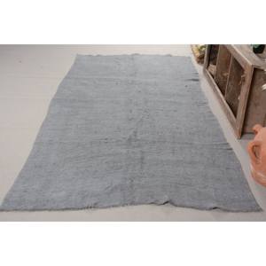 Alfombra Turca Moderna Vintage de 5.2 x 11.4 pies, Hecha a Mano, Lana Gris Ecológica, Pelo Medio, Diseño de Patchwork, Forma Rectangular Grande - Product Image 2