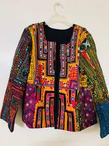 Boho Banjara แจ็คเก็ตกับวินเทจแพทช์ทำงานสำหรับผู้หญิง - Product Image 3