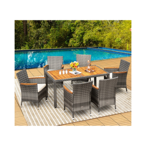 Premium Quality Rattan <b>Dining</b> Table <b>Set</b> With Seat Cushion Garden <b>Sets</b> Custom Color <b>Dining</b> <b>Set</b> <b>6</b> Seaters Phu Linh Factory - Product Image 2