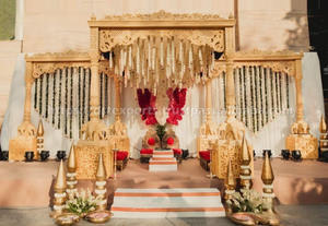 Exquisito y Elegante Mandap Desmontable de Fibra de Vidrio Tallado con Temática de Pavo Real para Decoración de Bodas Indias, Precio de Fábrica, Nuevo para Eventos en México - Product Image 4