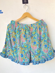 Vintage Hippie maillots de bain confortable Festival été femmes à la mode à la main Boho soie Shorts recyclé Sari Floral salon porter élastique - Product Image 2