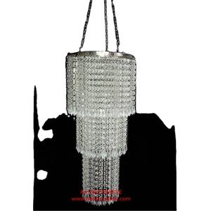 Candelabro colgante de cristal brillante para decoración del hogar, 3 placas de plata para boda - Product Image 1