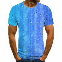 Camiseta de sublimación 100% algodón, transpirable, estampada, para hombre, con logo personalizado, al por mayor, de corte holgado y elegante.