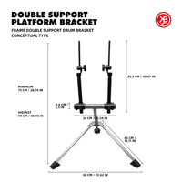 Beatello Multifunctional Expansion Two-way Drum Stand Rack Clamp + Percussion Universal Hanging Tom Drum Support Arm Accessories