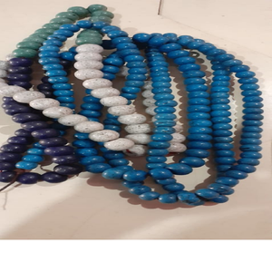 Custom Made Vintage Theme Old Look <b>Large</b> Size Round Glass <b>Beads</b> in Blue , White and Dark Blue Colors Ideal for Jewelry. - Product Image 1