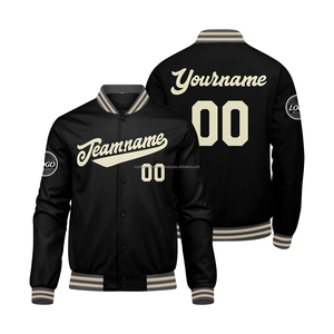 Custom Classic School Style Men's Summer Breathable Windproof <b>Varsity</b> <b>Jacket</b> MCACVJ28 Embroidered Logos Stand Collar Wool - Product Image 1
