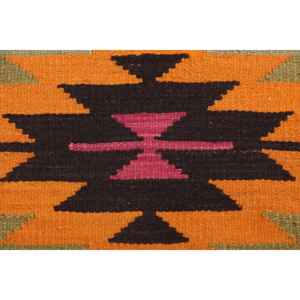 Alfombra Turca de 2x9.4 pies (61x286 cm), Alfombra de Lana Roja Vintage con Diseño de Camuflaje - Product Image 4