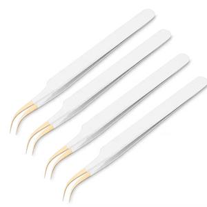 Pinzas de Acero Inoxidable de Alta Precisión para Pestañas, Herramienta de Belleza Duradera con Puntas Finas para Extensiones de Pestañas, Uso Profesional en Salón - Product Image 1