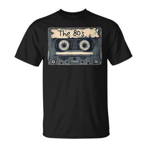 T-shirt con grafica nostalgica a tema cassette retrò anni '80 e '90 - Product Image 1