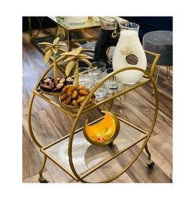 Metal Black Color Serving Drinks Food Trolley Handmade Rectangular Shape Serving Cart Trolley At Good Price - Product Image 5