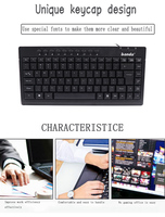 Venta caliente portátil Mini Delgado USB con cable teclado 95 teclas delgado portátil ergonómico teclado árabe inglés para ordenador portátil PC