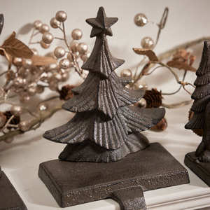 Arbre porte-bas de Noël arbre de Noël en fonte décoratif cheminée porte-bas porte-bas de Noël - Product Image 2