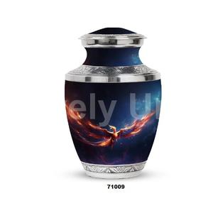 Urna conmemorativa de cremación de pájaro Fénix de aluminio grande de Venta caliente para cenizas humanas adultas con bolsa de terciopelo gratis - Product Image 6