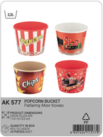 Conteneur de rangement moderne en plastique PP Afossa AK 577 2,2 L avec couvercle hermétique, idéal pour les collations, les soirées cinéma, léger, durable, multi-usages