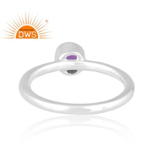 Bague empilable en argent sterling fin avec améthyste naturelle et pierres précieuses, design fait à la main, fabricant de bijoux personnalisé - Product Image 4