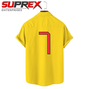 Camisa de Manga Corta con Botones para Hombre, Personalizada, Estampada, Informal, para Playa, Verano, Ligera, Transpirable, Tejida, con Bloques de Color - Product Image 6