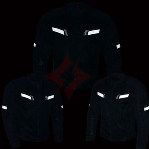 Chaqueta de Motociclista Unisex, Equipo de Protección para Motociclistas, Chaqueta de Motocicleta Negra para Todas las Estaciones, Malla Acolchada Transpirable y Protectora - Product Image 4