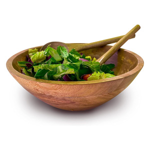 Juego de ensaladeras de madera de mango de calidad superior con utensilios para servir, ideal para hoteles, restaurantes, hogar, mesa de comedor y decoración de cocina - Product Image 1