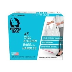 Sacs poubelles de cuisine Hippo Sak - Sacs poubelles de 13 gallons avec poignées ergonomiques - Super résistants, renforcés par une technologie brevetée - Product Image 4