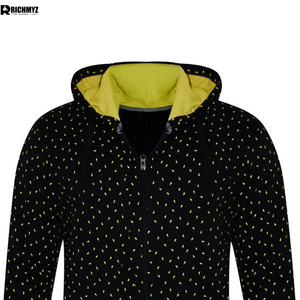 Sweat à capuche zippé décontracté en molleton de coton avec logo personnalisé sur le devant, vêtements d'hiver, sweats à capuche zippés pour hommes, sweats à capuche zippés imprimés sur toute la surface à vendre - Product Image 4