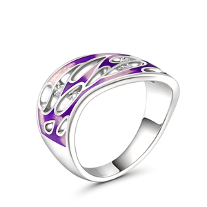 Jeulia Ice Queen Enamel Sterling Silver Fashion <b>Ring</b> for Women - Product Image 2