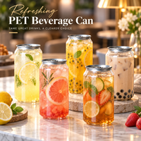 Boîtes de boissons en PET transparentes avec couvercle, logo personnalisé, bocaux en plastique pour emballages de café froid et de jus de fruits