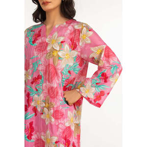 IUSTKSD-2166 Ensemble décontracté 3 pièces imprimé en tissu lawn avec broderies, respirant et élégant - Product Image 6