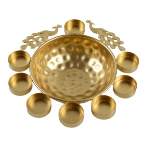 Tazón de Hierro de la Mejor Calidad, Diseño Decorativo para Vajilla, Tazón de Metal con Acabado Dorado, Tazón para Servir Alimentos - Product Image 1