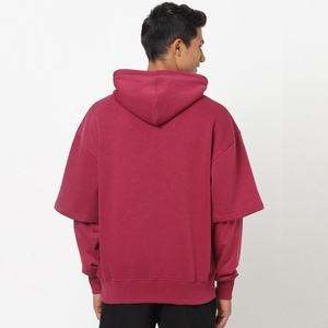 Men's 100% Cotton Fleece Long Sleeved Pullover <b>String</b> Hoodie Custom Printed Solid Oversized Loose <b>Hoodies</b> Winter - Product Image 4
