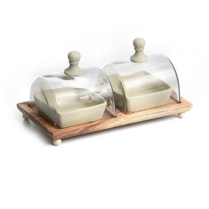 Creamy Cup Shade Wooden <b>Cake</b> <b>Glass</b> <b>Dome</b> Wedding Party Birthday Dessert Display Tray for Butter Plate <b>Cake</b> Serving <b>Cake</b> Tool - Product Image 3