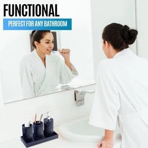 Juego de Baño azul SimpNavy, organizador funcional elegante multiusos perfecto para áreas formales de hotel y uso de oficina - Product Image 6