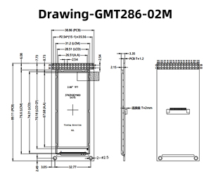 2.86 inch TFT LCD module 376x960 độ phân giải st7701 điều khiển đầy đủ màu sắc SPI + RGB giao diện 30-pin kết nối - Product Image 3