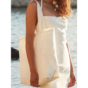 Sacs fourre-tout promotionnels en coton biologique teint naturellement, sacs de courses durables pour le merchandising - Product Image 2