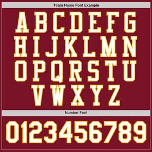 Blouson Crimson personnalisé blanc-or Blouson à boutons-pression Varsity Letterman Veste coupe-vent Streetwear veste Varsity vintage pour homme - Product Image 4