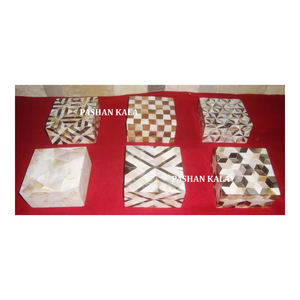 Boîtes à bijoux en nacre en bois de forme carrée pour exportateur et importateur d'entreprise et de cadeaux au prix le moins cher - Product Image 1