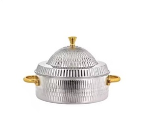 Casserole en métal pour réchauffer les aliments, nouveauté, fabrication artisanale attrayante, finition dorée, ustensiles de cuisine - Product Image 2