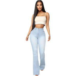 Western New Fashion Casual High Quality Waist Denim <b>Trousers</b> for Ladies Flare <b>Baggy</b> Jeans Pant Women <b>Men</b> - Product Image 3