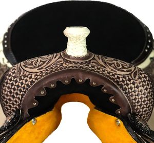 VENTA CALIENTE DE CUERO GENUINO SILLA DE CABALLO OCCIDENTAL ASIENTO CONFORT 100% CUERO CABALLO NEGRO SILLÍN INGLÉS DE LA INDIA - Product Image 3