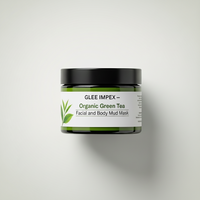 Mascarilla Facial y Corporal de Té Verde Orgánico Glee Impex para Piel Sensible, Grasa y Seca - Mascarilla de Arcilla Limpiadora y Purificante Profunda