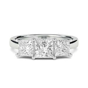 Traditional Princess Cut Trilogy <b>Ring</b> 0.50 Ct Lab Grown <b>Diamond</b> In Platinum Geum Jewels Verified Supplier - Product Image 1