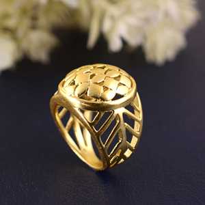 Exclusive Design Boho Cutout Dome <b>Ring</b> Brass <b>Rings</b> For Women 18K Gold Plated Lattice <b>Statement</b> <b>ring</b> for Wholesale/OEM/ODM - Product Image 5