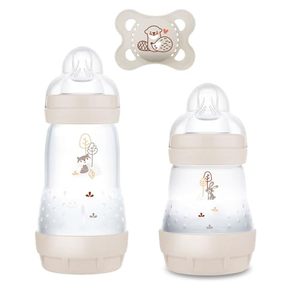 Bouteilles <span class=keywords><strong>MAM</strong></span> Easy Active |   Dessin animé |   Silicone sans BPA |   Lot de 2 (2 x 330 ml) |   Tétines Fast Flow Taille 3 |   Accessoires pour bébés |   Beige - Product Image 1