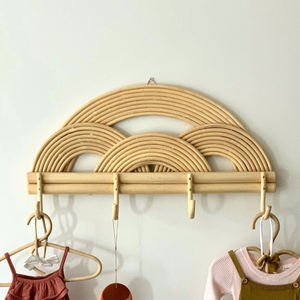 Beautiful Rattan rainbow Shape Wall Hook <b>Hanging</b> Decorative for Home Decor Handwicker From Vietnam - Product Image 1