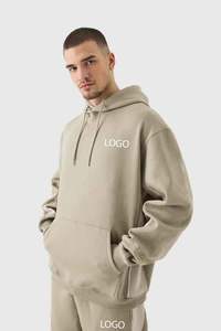 Survêtement décontracté surdimensionné pour homme en molleton de haute qualité avec blocs de couleur et passepoil, idéal pour l'entraînement et le jogging, personnalisable avec votre logo - Product Image 2