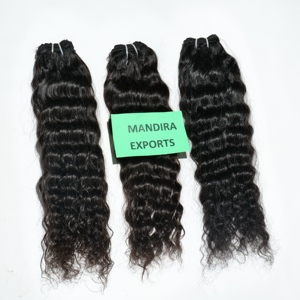 100% Extensions de cheveux bouclés Remy non transformés Cheveux humains de temple indien alignés par cuticule vierge de couleur naturelle - Product Image 3