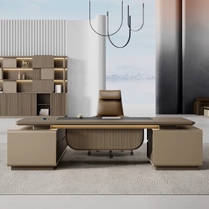 Modern Luxury Executive L-Shaped <b>Desk</b> Ergonomic Eco-Friendly Wood Office Furniture Boss CEO <b>Large</b> Corner Table for Villa Office - Product Image 1