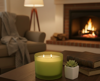 Bougie parfumée écologique de luxe avec 2 mèches en cire de soja, aromathérapie pour la décoration de la maison, Ramadan, Diwali, Noël et Nouvel An