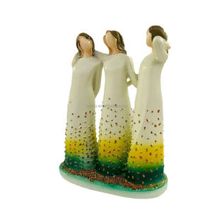 Figuritas de hermandad Chi <span class=keywords><strong>Eta</strong></span> Phi estatuas hechas a mano de resina verde amarillo mujeres ornamento regalo para ocasión festiva decoración de estante de escritorio - Product Image 2